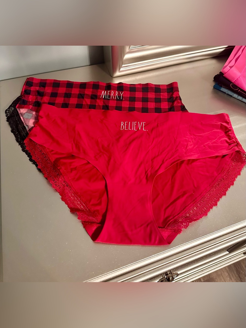 2 Pairs Rae Dunn Christmas Underwear-New, XL,
